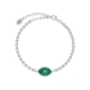 Karma And Luck Constant Guardian Evil Eye Malachite Silver Bracelet
