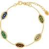 Karma And Luck Constant Guardian Evil Eye Multi Stone Bracelet