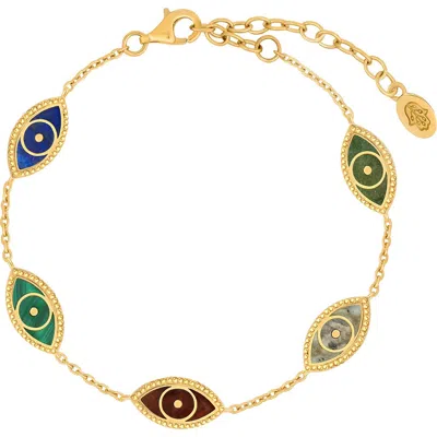 Karma And Luck Constant Guardian Evil Eye Multi Stone Bracelet