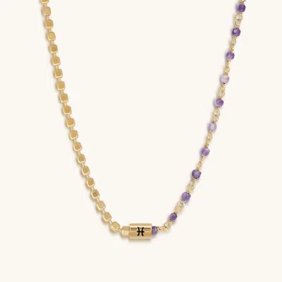 Karma And Luck Creative Empath Pisces Amethyst Necklace In Gold