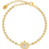 Karma And Luck Delicate Karma Lotus Mother Of Pearl Bracelet