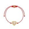 Karma And Luck Dreams Fulfilled Mother Of Pearl Heart Charm Red String Bracelet
