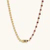 Karma And Luck Effervescent Spirit Aquarius Garnet Necklace In Gold