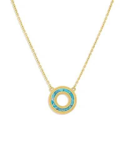 Karma And Luck Elevated Existence Turquoise Karma Circle Gold Necklace