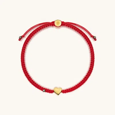 Karma And Luck Enchanting Love - Red String Gold Heart Charm Bracelet