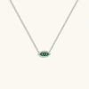 Karma And Luck Enduring Peace Evil Eye Malachite Silver Necklace