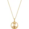 Karma And Luck Eternal Balance Tree Of Life Sapphire Necklace In Gold