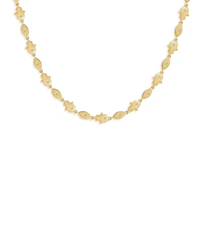 Karma And Luck Eternal Fortune Hamsa & Evil Eye Necklace In Gold