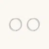 Karma And Luck Flow Of Energy - Silver Hoop Earrings In Metallic