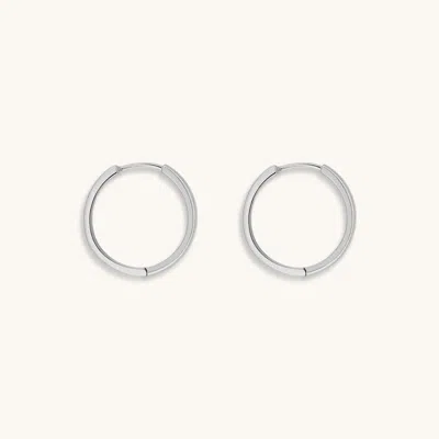 Karma And Luck Flow Of Energy - Silver Hoop Earrings In Metallic
