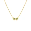 Karma And Luck Fresh Beginnings Amazonite Butterfly Gold Necklace In Gold