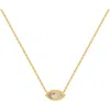 Karma And Luck Glowing Energy Evil Eye Mother Of Pearl Necklace In Gold/white