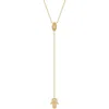 Karma And Luck Gracious Guardian Gold Evil Eye & Hamsa Necklace In Gold