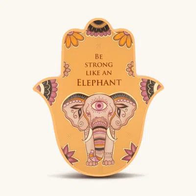 Karma And Luck Grounded Strength Large Hamsa Wall Blessing In Orange