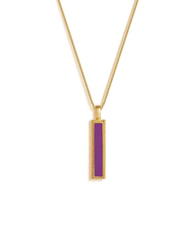 Karma And Luck Harmonious Path Amethyst Peace Charm Gold Necklace