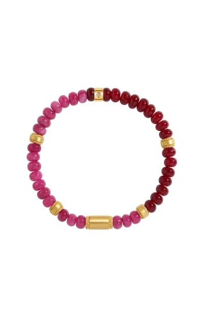 Karma And Luck Harmonized Flow Garnet & Rhodolite Gold Bracelet In Pattern