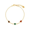 Karma And Luck Heart Desire Multi Stone Heart Bracelet In Gold