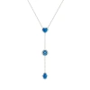 Karma And Luck Heart's Serenity Blue Opal Multi-symbol Silver Necklace In Blue