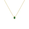 Karma And Luck Honest & Bright Malachite Hamsa Gold Necklace In Gold/green