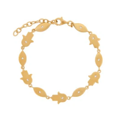 Karma And Luck Illuminated Paths Evil Eye & Hamsa Gold Bracelet