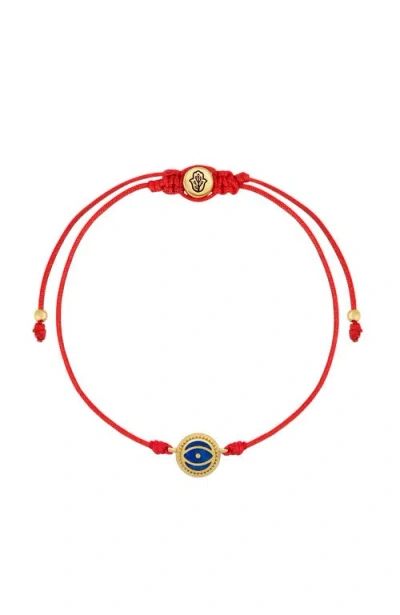 Karma And Luck Inner Strength Lapis Lazuli Evil Eye Red String Bracelet In Multi