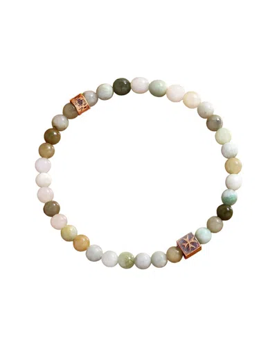 Karma And Luck Jade Jasper Stretch Bracelet In Multi