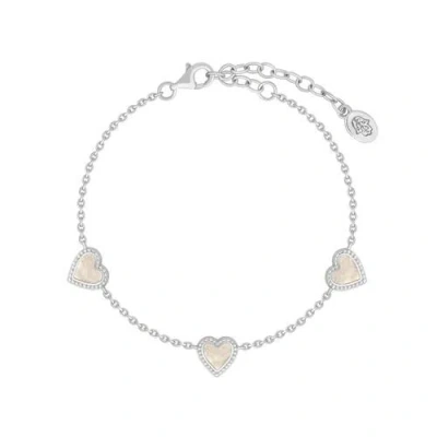 Karma And Luck Joyful Connections Mother Of Pearl Silver Heart Bracelet