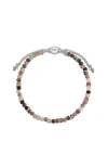 Karma And Luck Lavish Blessings Tourmaline Macrame Bracelet In Multicolor/silver
