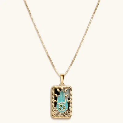 Karma And Luck Limited Edition - "the World" Tarot Card Necklace In Gold