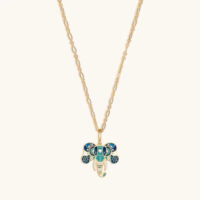 Karma And Luck Limited Edition: Calming Presence Elephant Charm Necklace In Gold