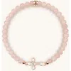 Karma And Luck Loyal Support Rose Quartz Diamond Cross Bracelet