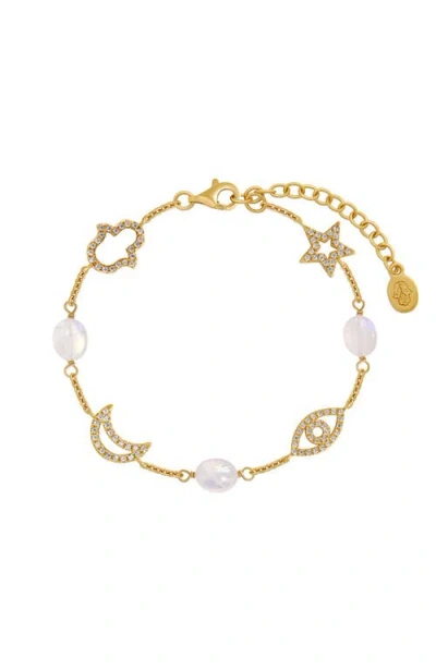 Karma And Luck Lunar Blessings Multi-charm Bracelet In Gold