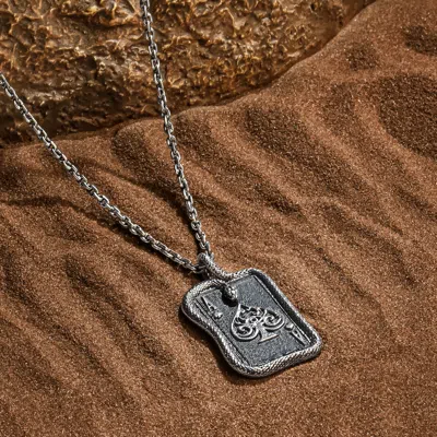 Karma And Luck Manifest & Achieve - Ace Spade Card Silver Necklace In Metallic
