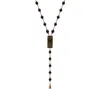 Karma And Luck Men's Black Balance & Faith - Onyx Rosary Necklace