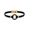 Karma And Luck Men's Black / Gold Constant Protection Black Onyx Karma Circle Men's Black String Bracelet