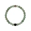 Karma And Luck Men's Black / Gold / Green Abundant Support Jade Onyx Hamsa Bracelet