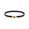Karma And Luck Men's Black / Gold Infinite Success Men's Evil Eye Black String Bracelet