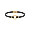 Karma And Luck Men's Black / Gold Zen Living Karma Circle Men's Black String Bracelet