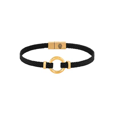 Karma And Luck Men's Black / Gold Zen Living Karma Circle Men's Black String Bracelet
