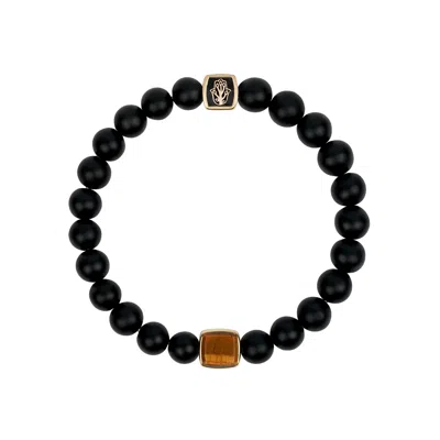 Karma And Luck Men's Black Infinite Potential - Onyx Tiger's Eye Bracelet