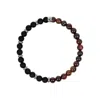Karma And Luck Men's Black / Red Spiritual Vitality - Onyx Red Tiger's Eye Bracelet In Brown
