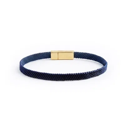 Karma And Luck Men's Forever Grateful Blue String Magnetic Clasp Bracelet