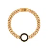 Karma And Luck Men's Gold Awakened Dreams Black Onyx Karma Circle Bracelet