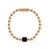 Karma And Luck Men's Gold / Black Heightened Resilience Black Onyx Bracelet In Gold
