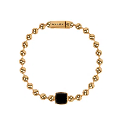 Karma And Luck Men's Gold / Black Heightened Resilience Black Onyx Bracelet