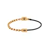 Karma And Luck Men's Gold / Black Protected Spirit Evil Eye Black String Bracelet