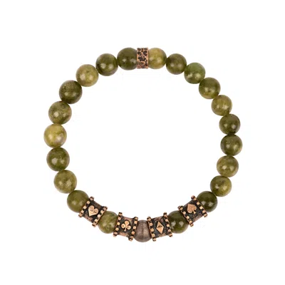 Karma And Luck Men's Green Exceptional Luck - Four Suits Jade Vegas Bracelet