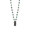Karma And Luck Men's Green / Silver Mystical Power - Jade Stone Dragon Charm Necklace