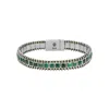 Karma And Luck Men's Green / Silver Sacred Grounding - Malachite Green String Bracelet