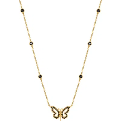 Karma And Luck Midnight Renewal Butterfly Necklace In Multi